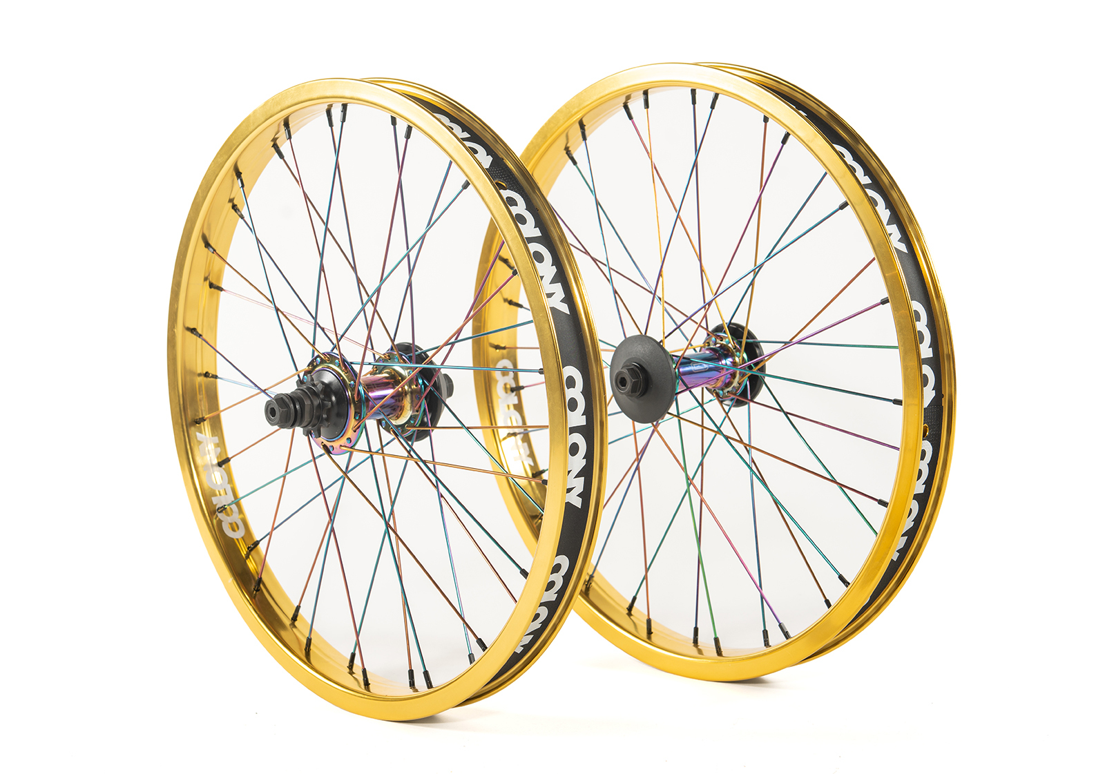 Custom BMX Wheels / Colony Contour Wasp / Gold & Oil Slick Available Now