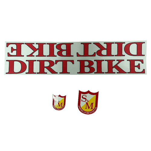 S & M Dirt Bike Frame Decal Set Red