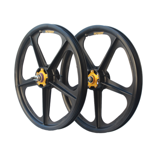 Skyway Tuff Graphite Gold Rivet 20 inch Wheel Set